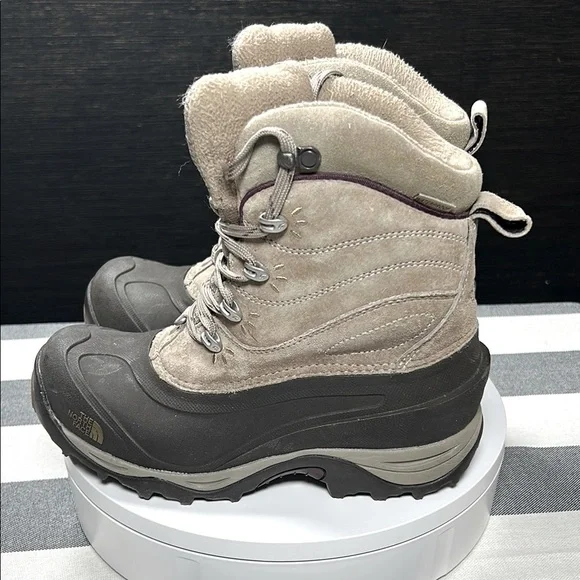 The North Face Women’s Beige Brown Waterproof Primaloft Winter Boots 6.5 - Picture 1 of 13